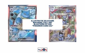 Illustration Rare Machoke, Full Art Blastoise ex van “Pokemon Card 151!”
